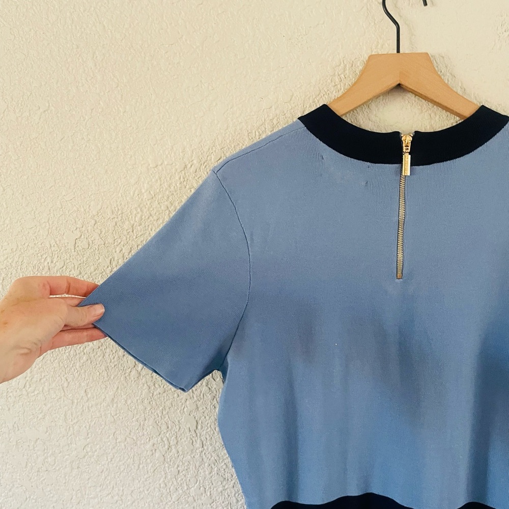 Alexia Admor Blue Knit Fit & Flare Dress - Picture 4 of 15